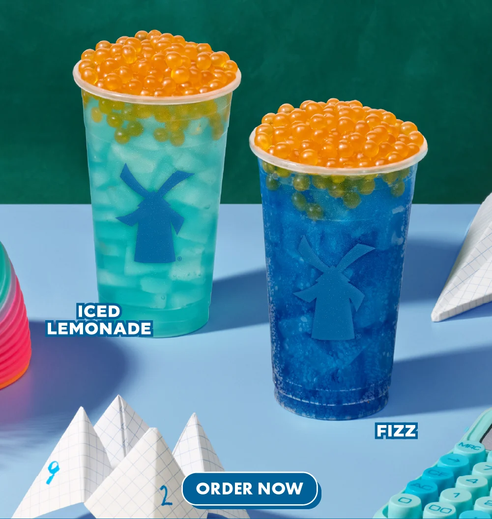 Iced Lemonade | Fizz | CTA Button Reads: ORDER NOW | Click to open the Dutch Bros In-App Seasonal Menu