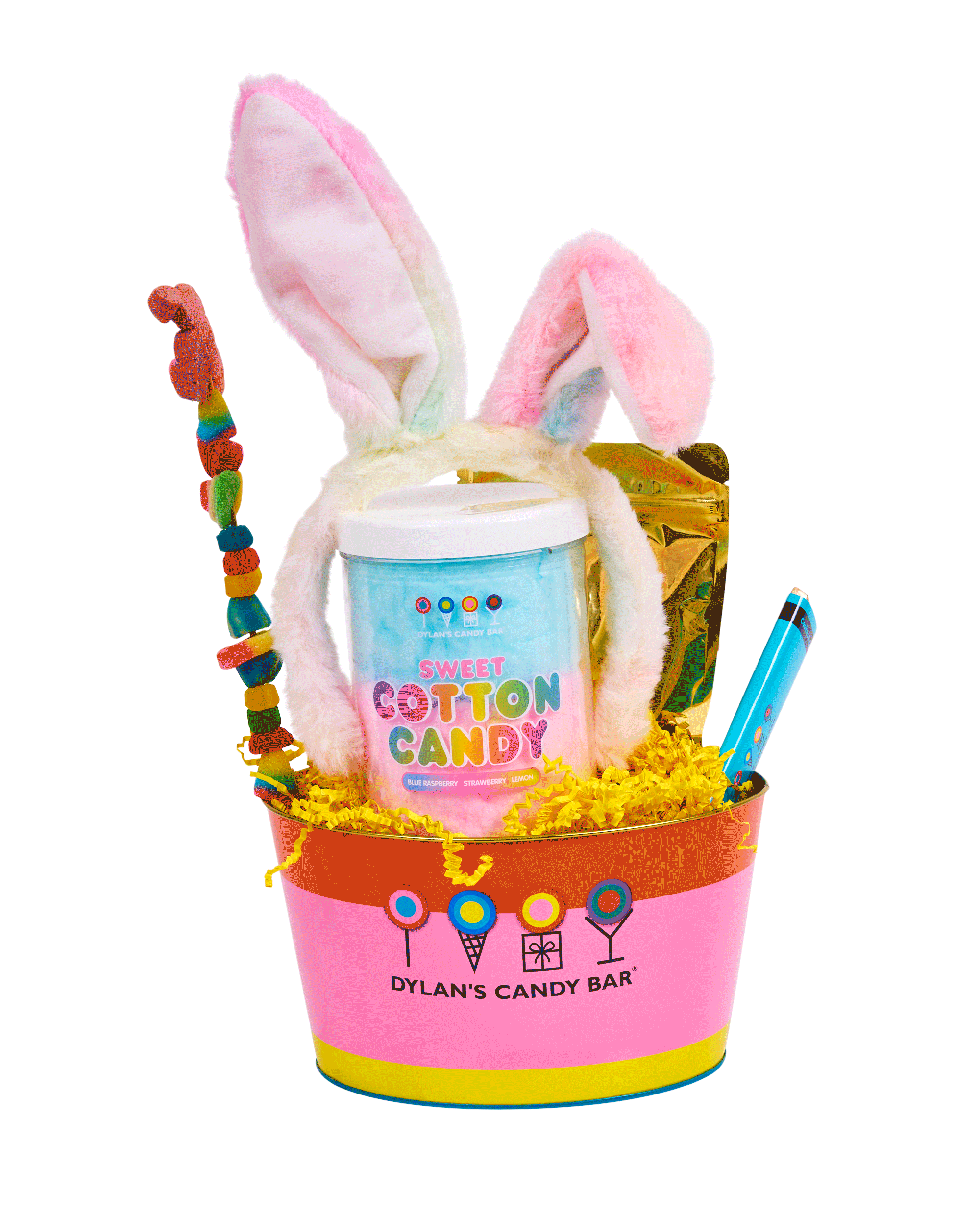 an image of a basket of eggs with a bird on top