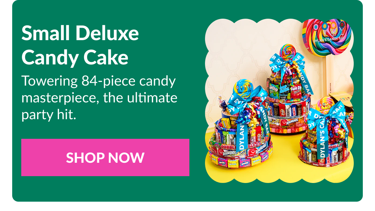Small Deluxe Candy Cake Towering 84-piece candy masterpiece, the ultimate party hit. SHOP NOW