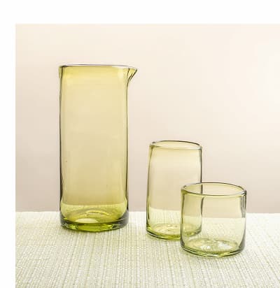 Hand Blown Glass in Peridot