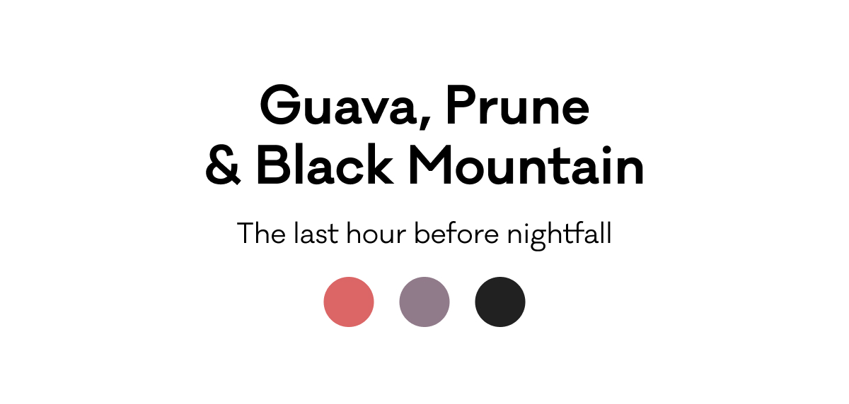 Guava, Prune & Black Mountain - The last hour before nightfall