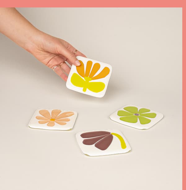 Glass Flower Coasters