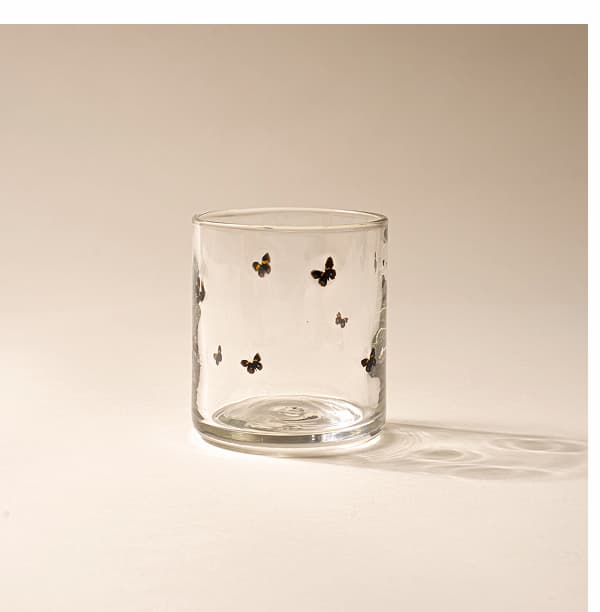 Scattered Motif Butterfly Glass