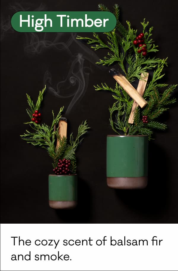 High Timber - The cozy scent of balsam fir and smoke.