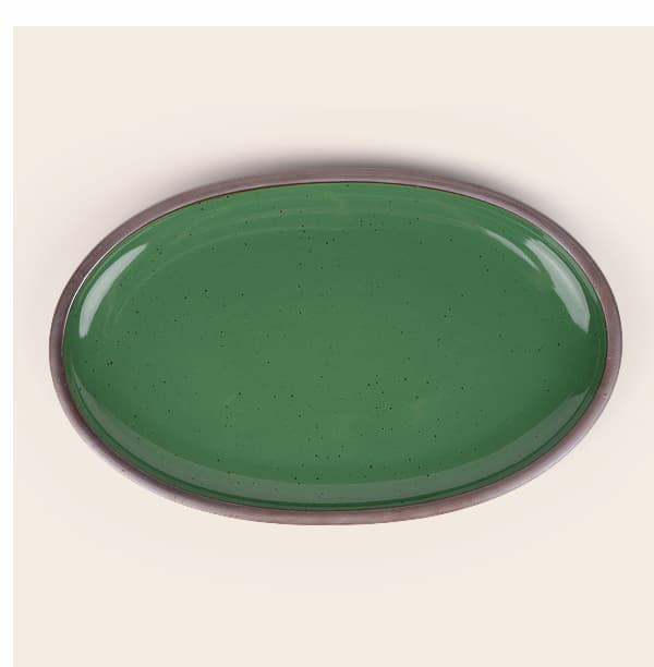 Oval Platter in Malachite