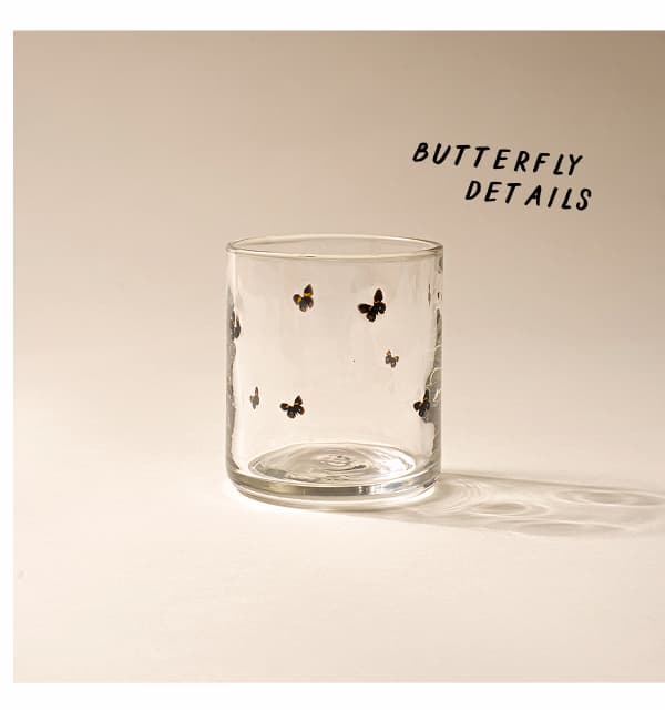 Butterfly Scattered Motif Glassware