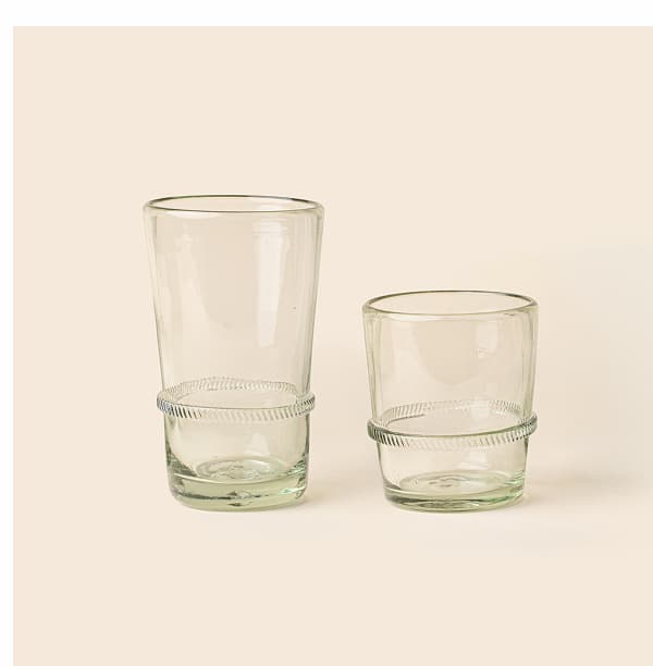 Banded Recycled Glassware