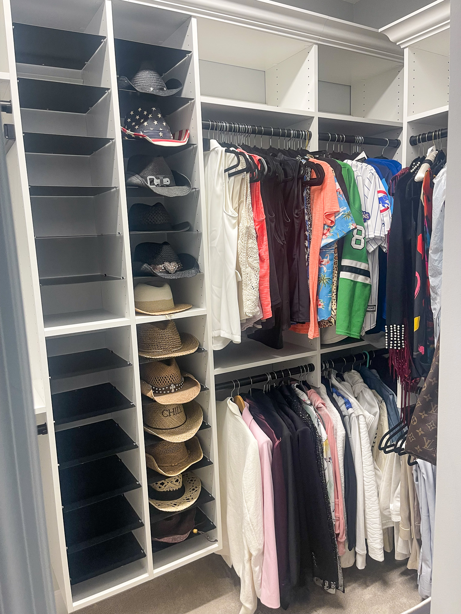 Closet with EasyCloset product after install.