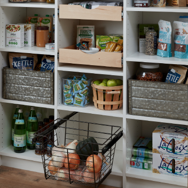 Organized EasyClosets reach-in pantry