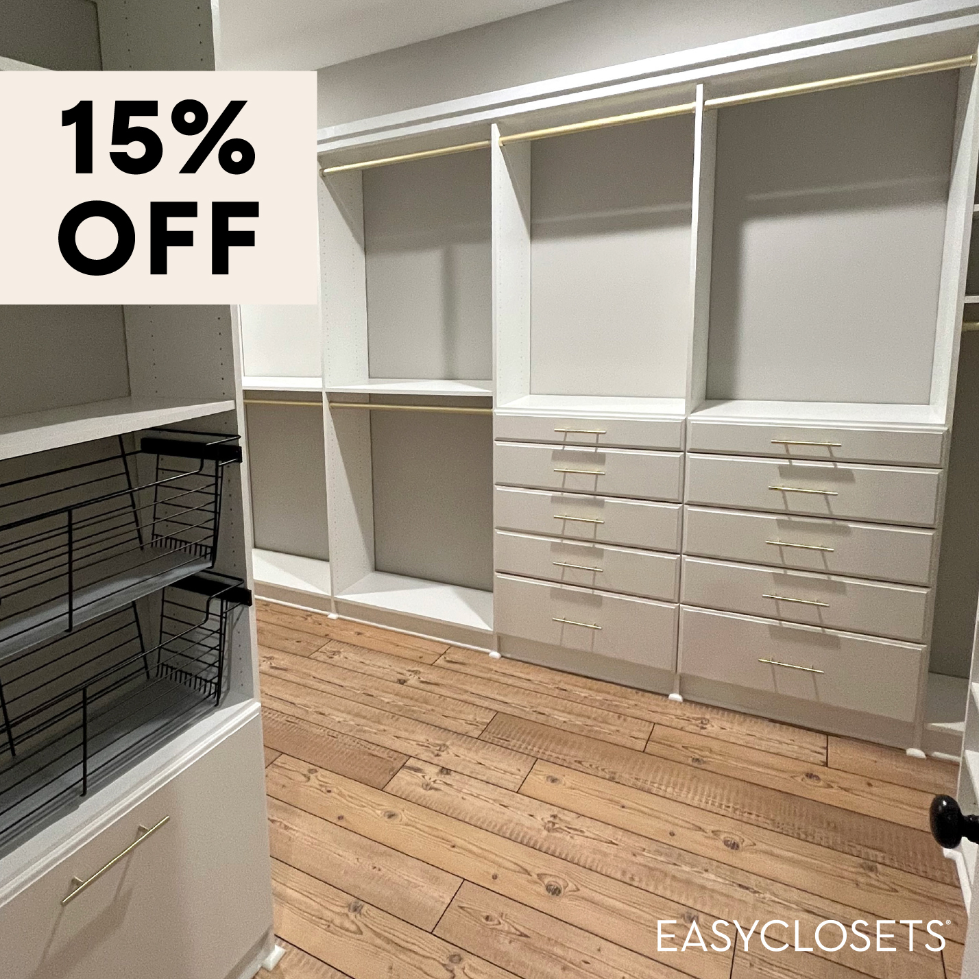 15% OFF EasyClosets