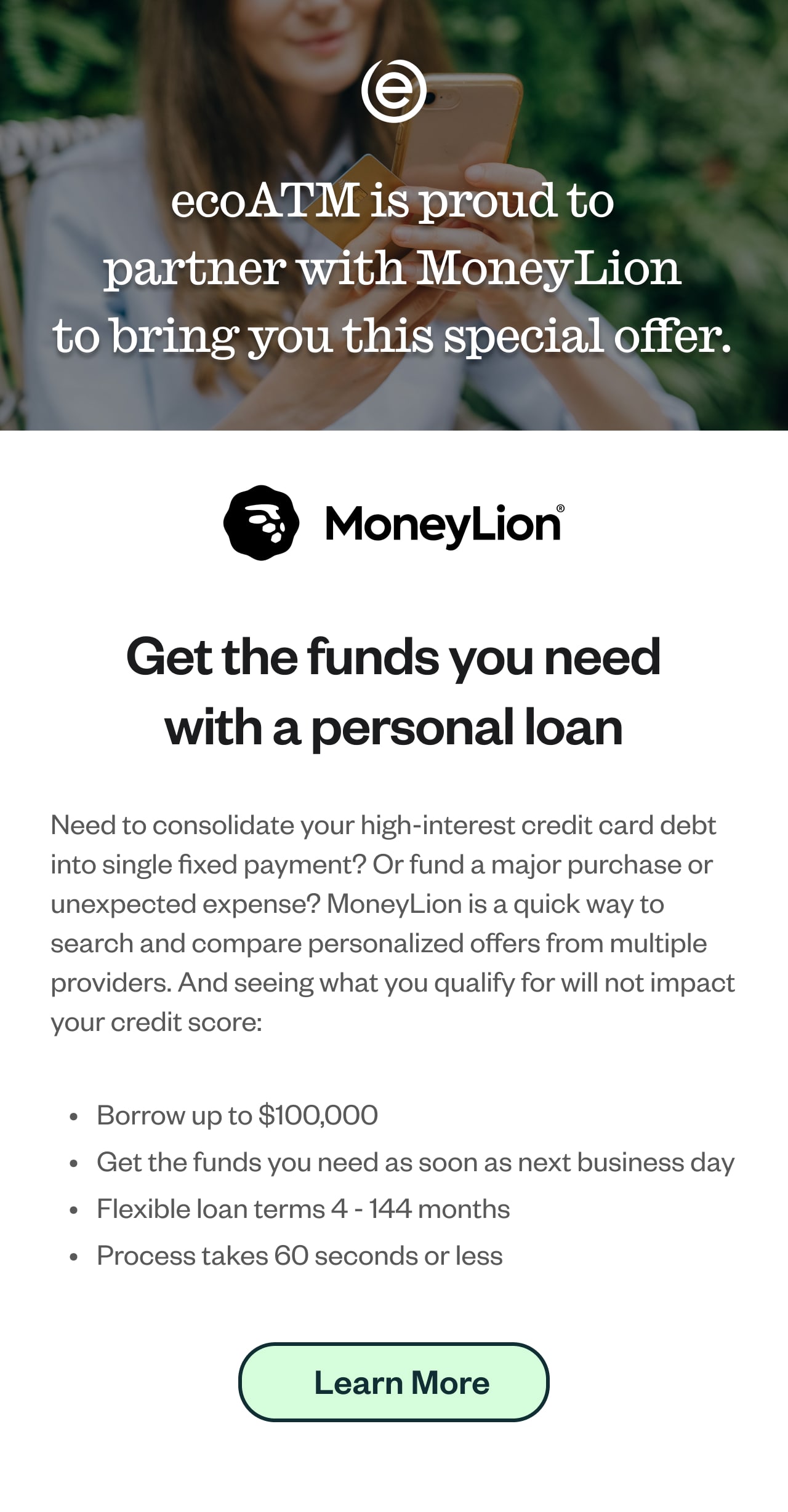 Get the funds you need with a personal loan. Learn More