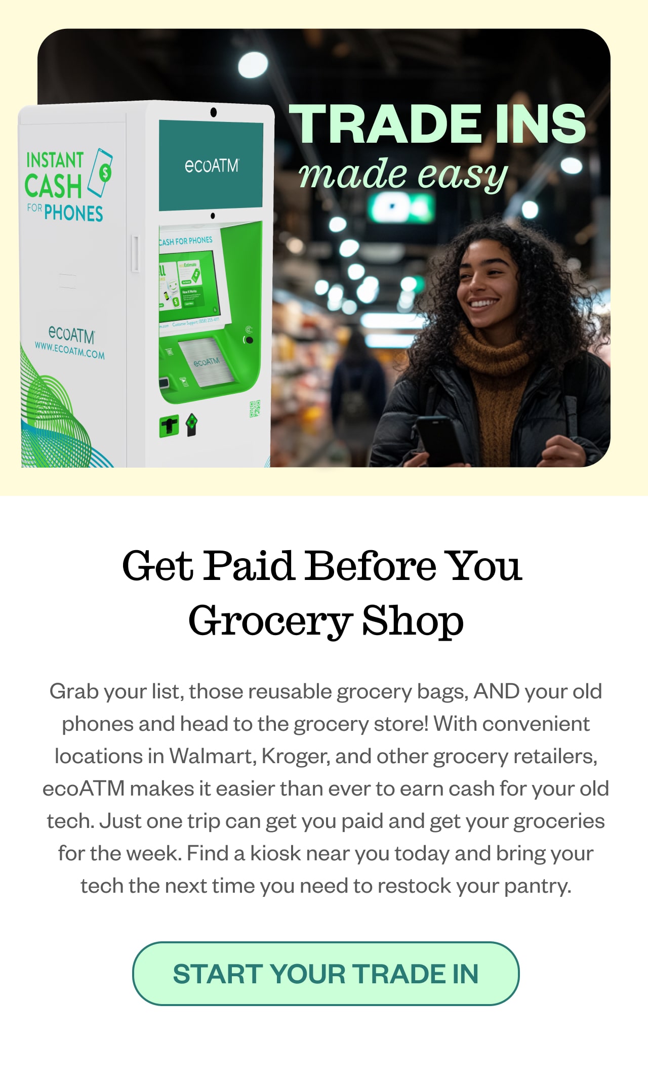 Get Paid Before You  Grocery Shop. Start your trade in