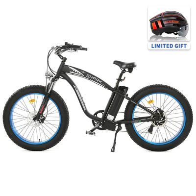 Certified-Ecotric Hammer Electric Fat Tire Beach Snow Bike-Blue