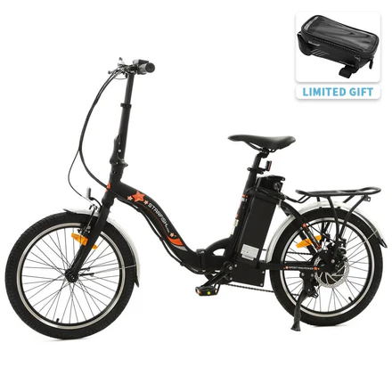 Ecotric Starfish 20inch portable and folding electric bike - Matt Black