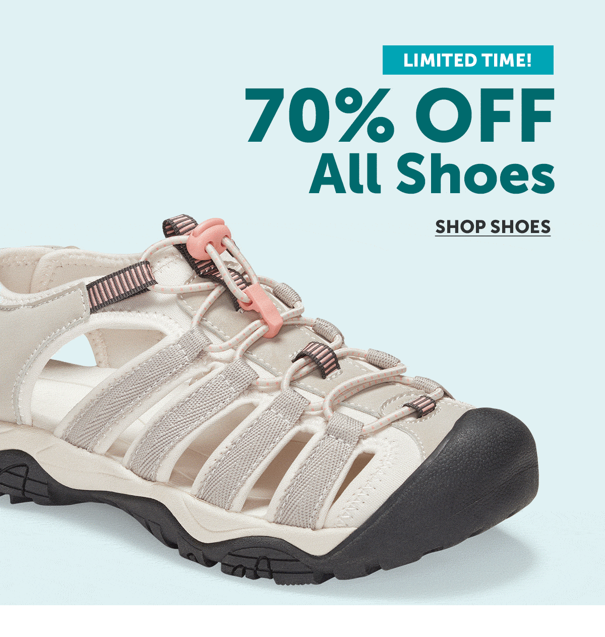 For a limited time! 70% Off all shoes! shop now. 