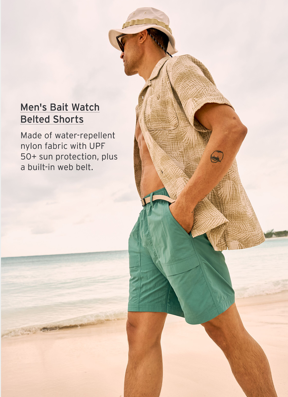 Shop M Bait Watch Belted Shorts