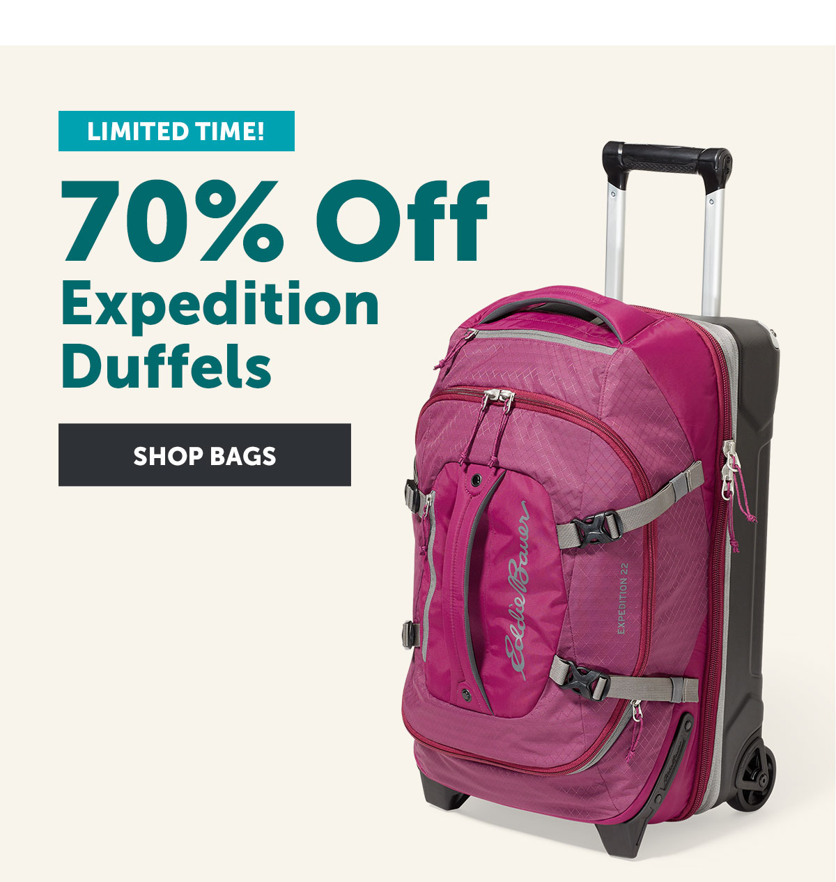 Limited time! 70% Off Expedition Duffels. Shop Duffels now