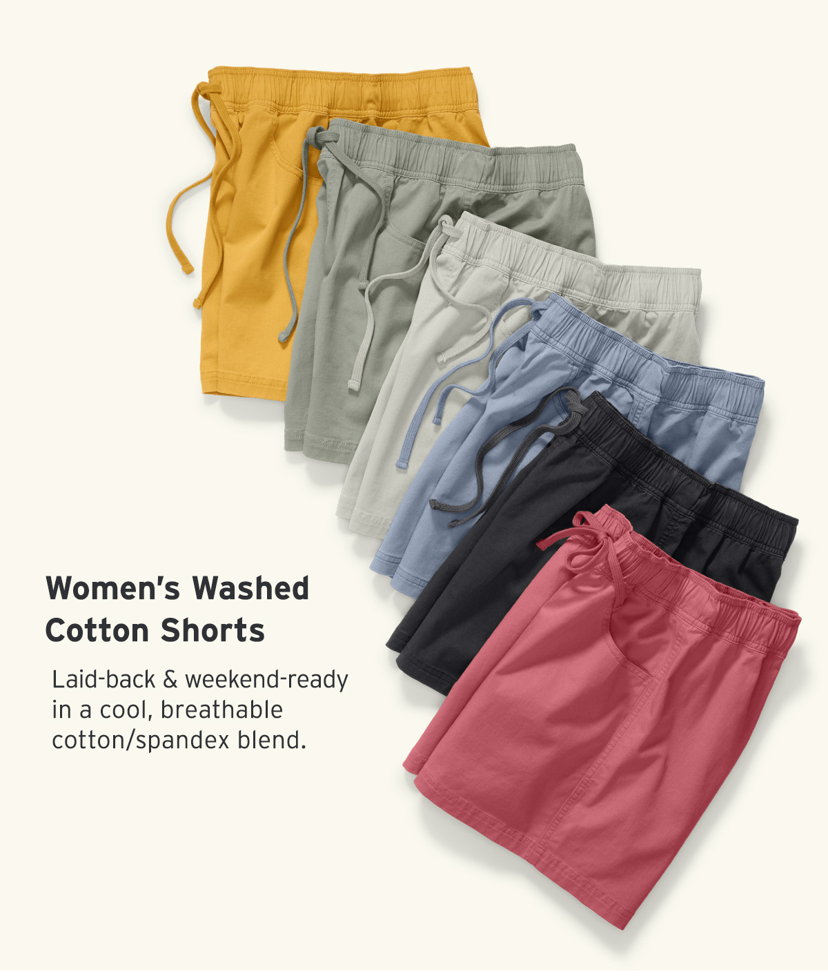 Women's Washed Cotton Shorts