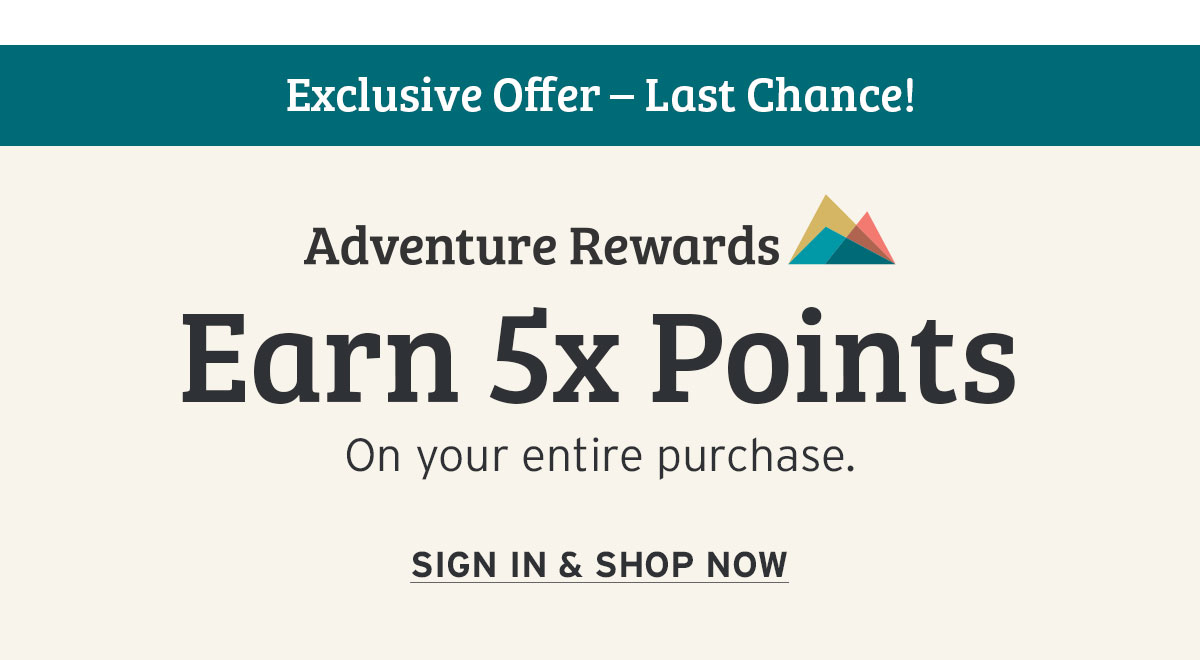 Adventure Rewards Earn 5x Points - Sign In