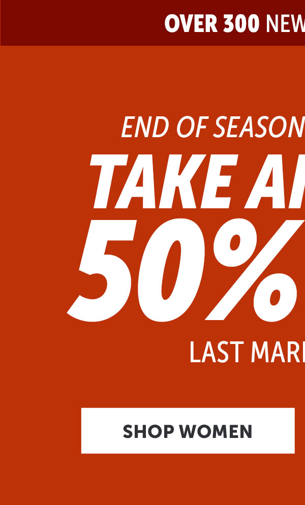 Over 300 new markdowns! End of season clearance sale! Take an extra 50% Off last marked price. Shop women's clearance