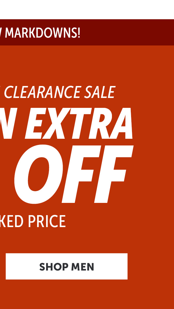 Shop an extra 50% Off Men's clearance