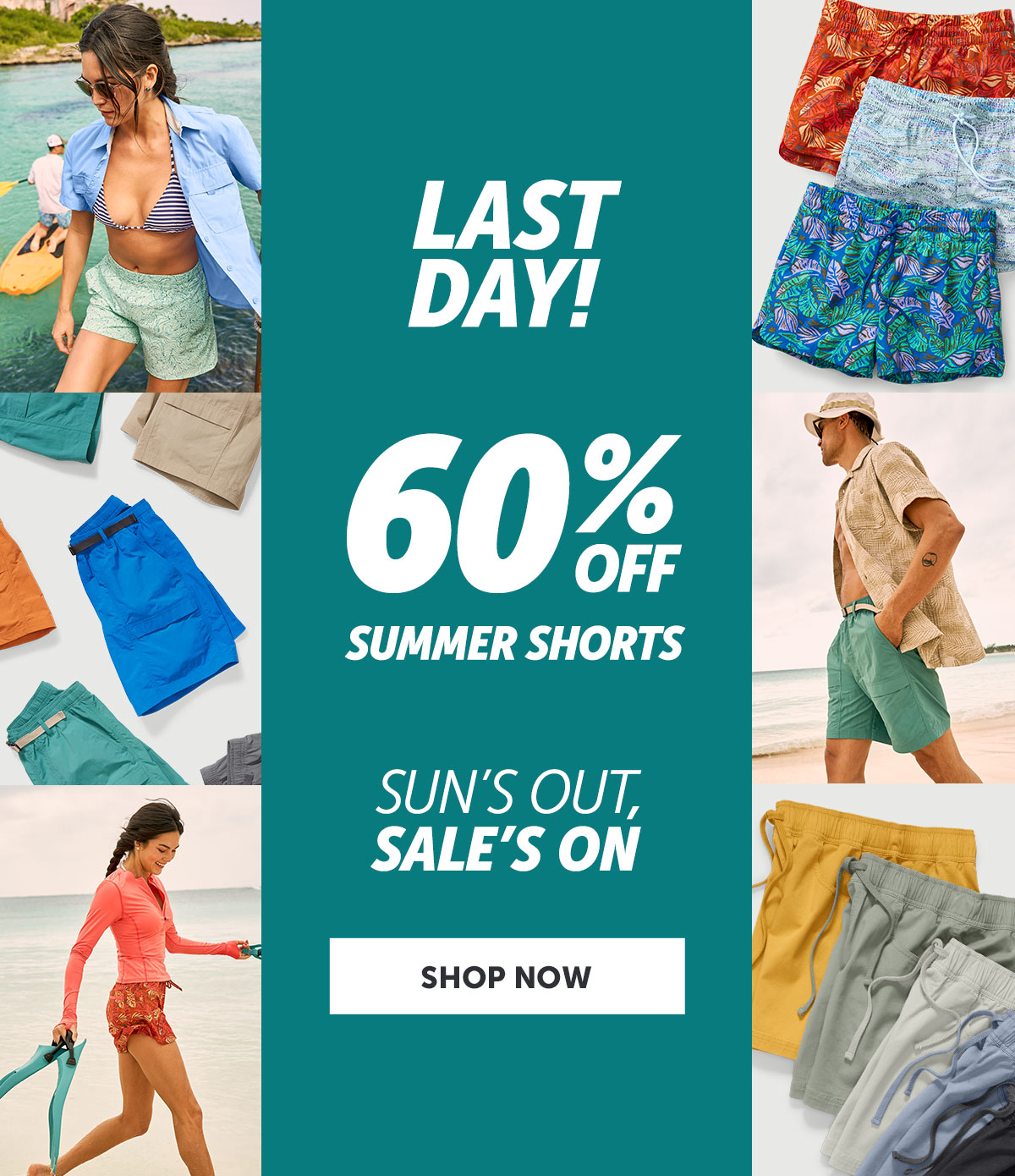 Ends tomorrow! 60% Off summer shorts. Shop now.