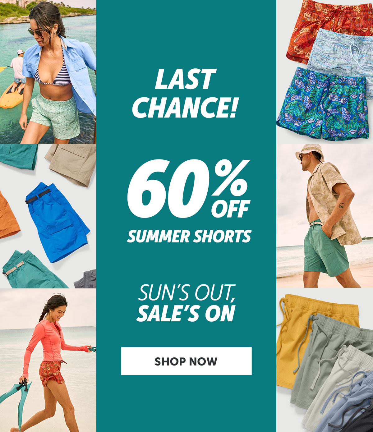 Ends tomorrow! 60% Off summer shorts. Shop now.