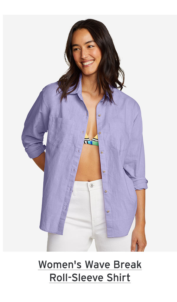 shop Women's Wave Break Roll-Sleeve Shirt