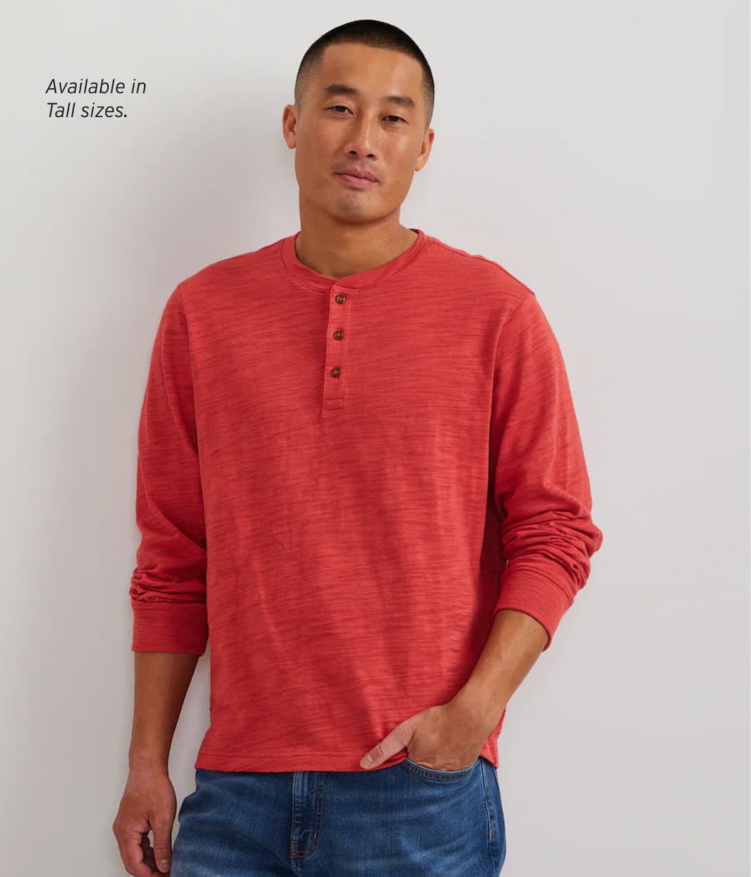 Men's Slub Jersey Henley