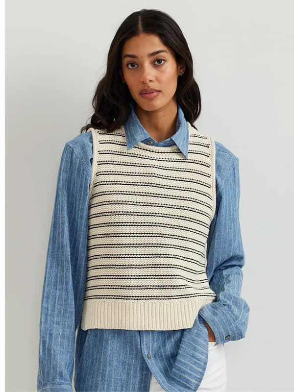 Women's Striped Sweater Tank