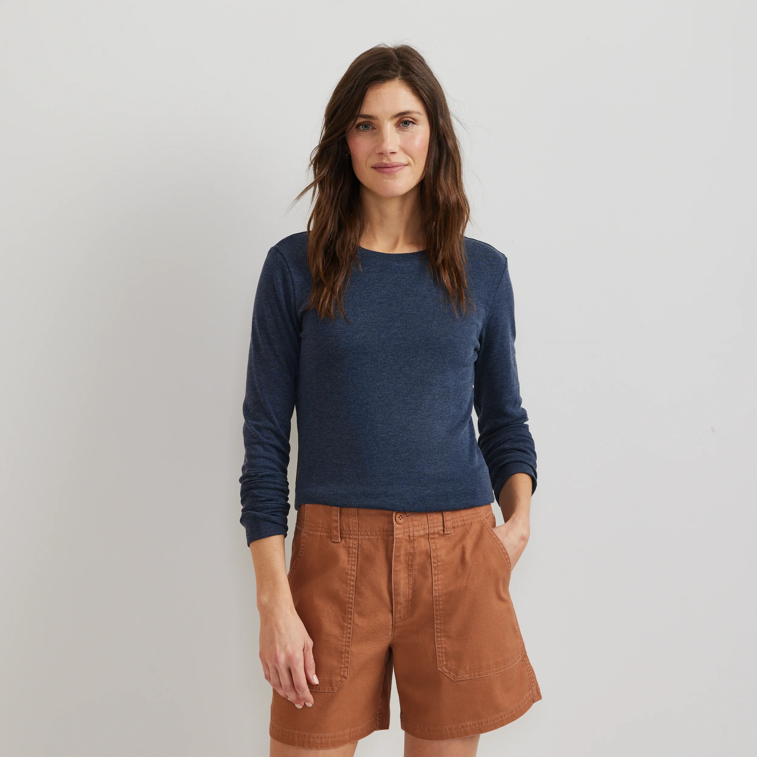 Image of Women's Everyday Long-Sleeve Crewneck T-Shirt