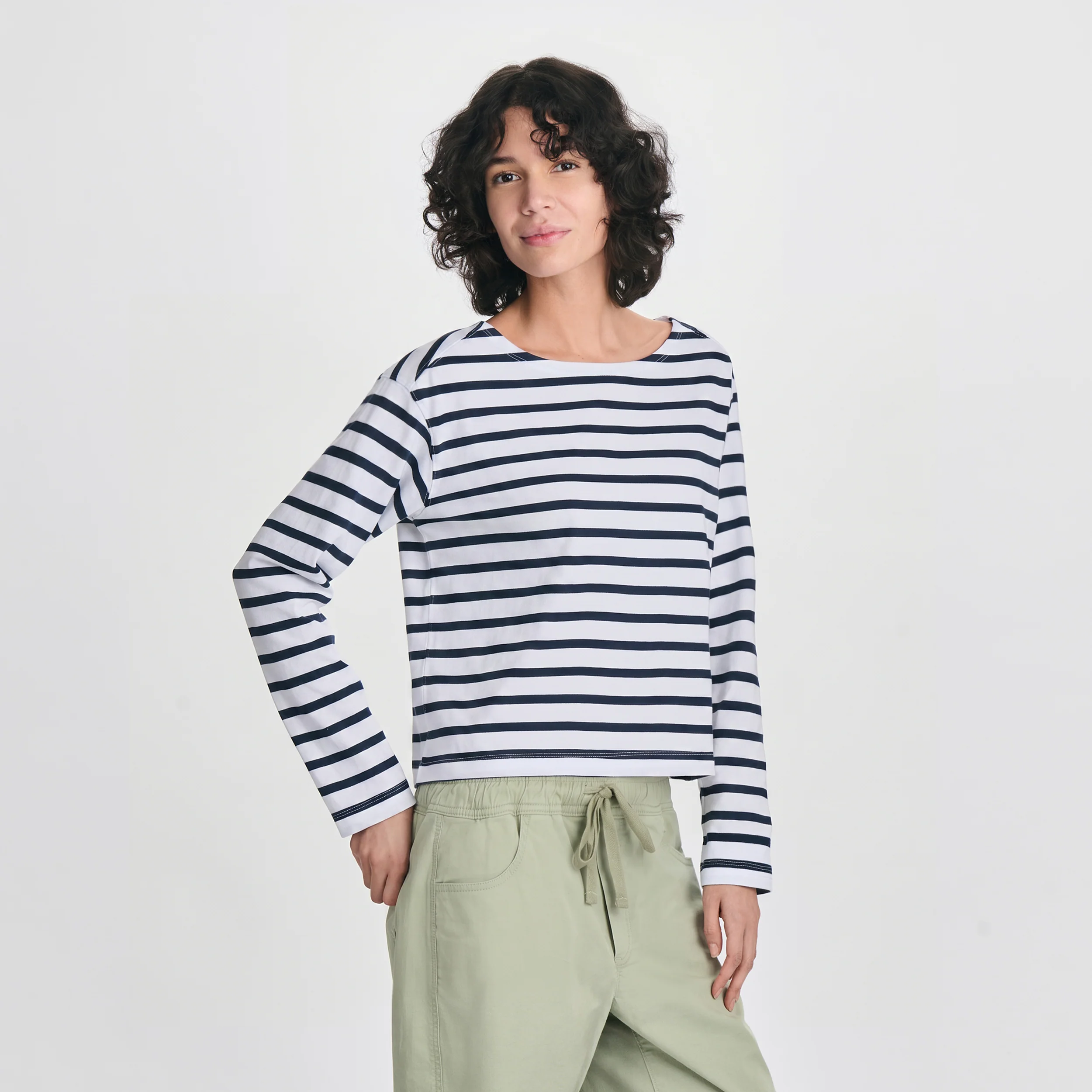 Image of Women's Sailor Bateau Neck T-Shirt