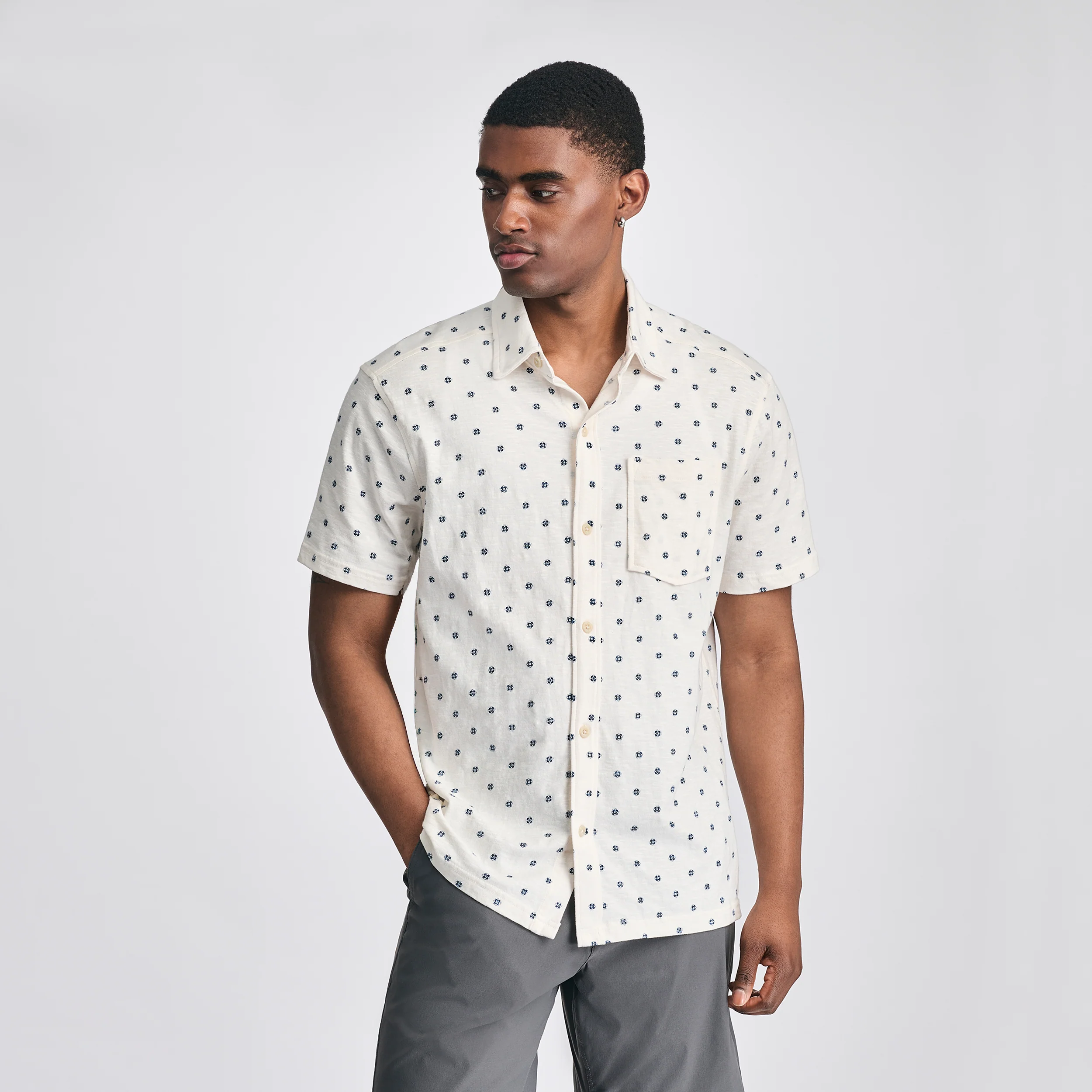 Image of Men's Knit Baja Pocket Button-Up Shirt