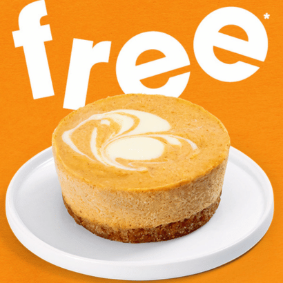  Free Pumpkin Cheesecake  