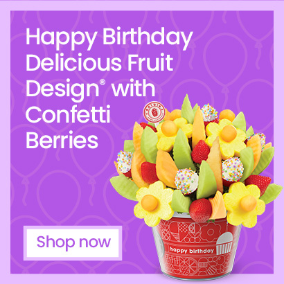 Happy Birthday Delicious Fruit Design® with Confetti Berries
