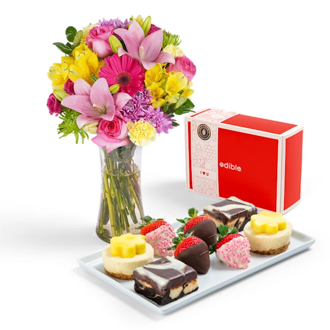 Mother’s Day Desserts<br>& Yellow Bouquet