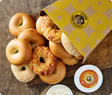 Box of bagels and shmear