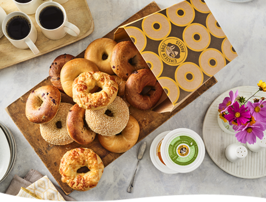 Fresh-baked bagels for Mother's Day!