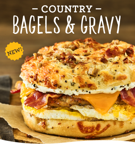 New! Country Bagels & Gravy Egg Sandwich