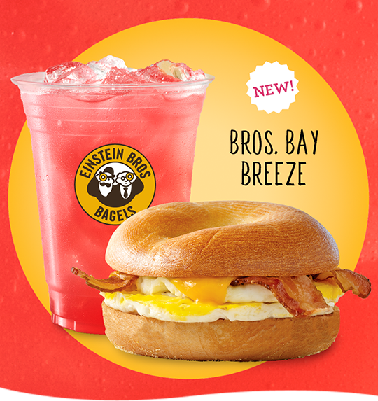 New! Bros. Bay Breeze shown wth bagel sandwich