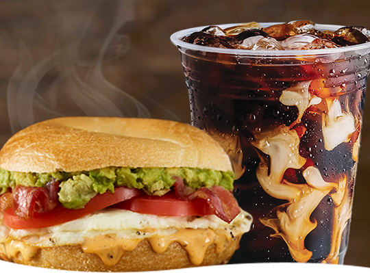 Iced coffee and egg sandwich for National Coffee Day