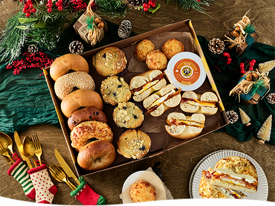Brunch box with a holiday setting