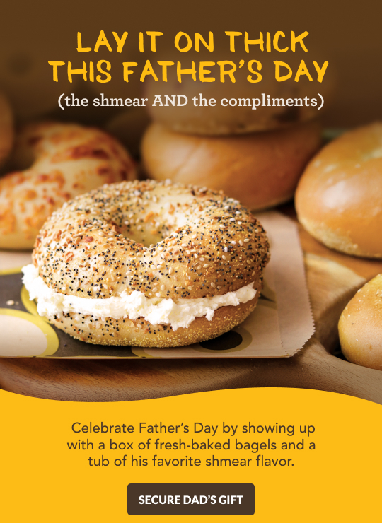 Celebrate Father's day with a box of fresh-baked bagels!
