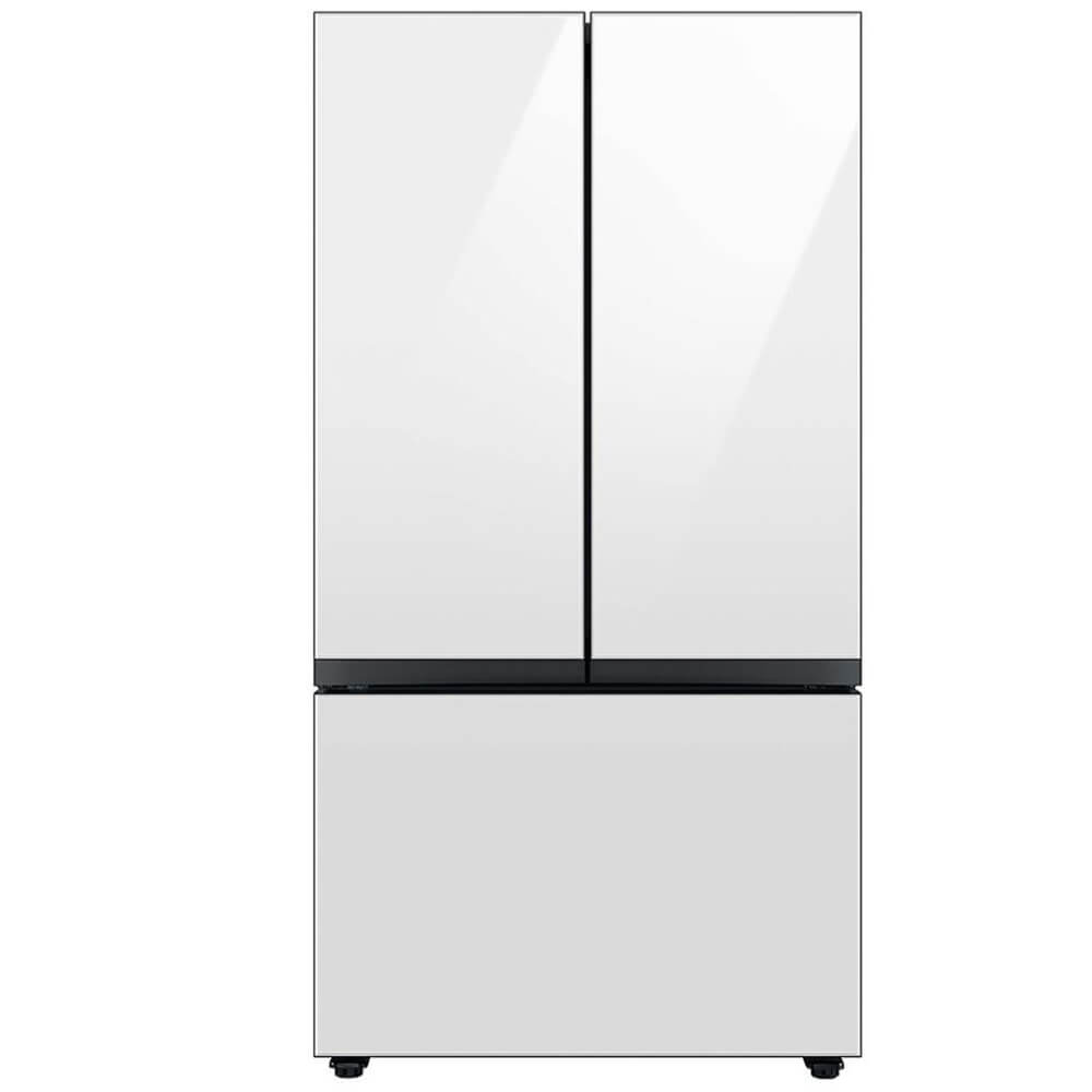 Samsung 30 Cu. Ft. Bespoke White Glass 3-Door French Door Refrigerator