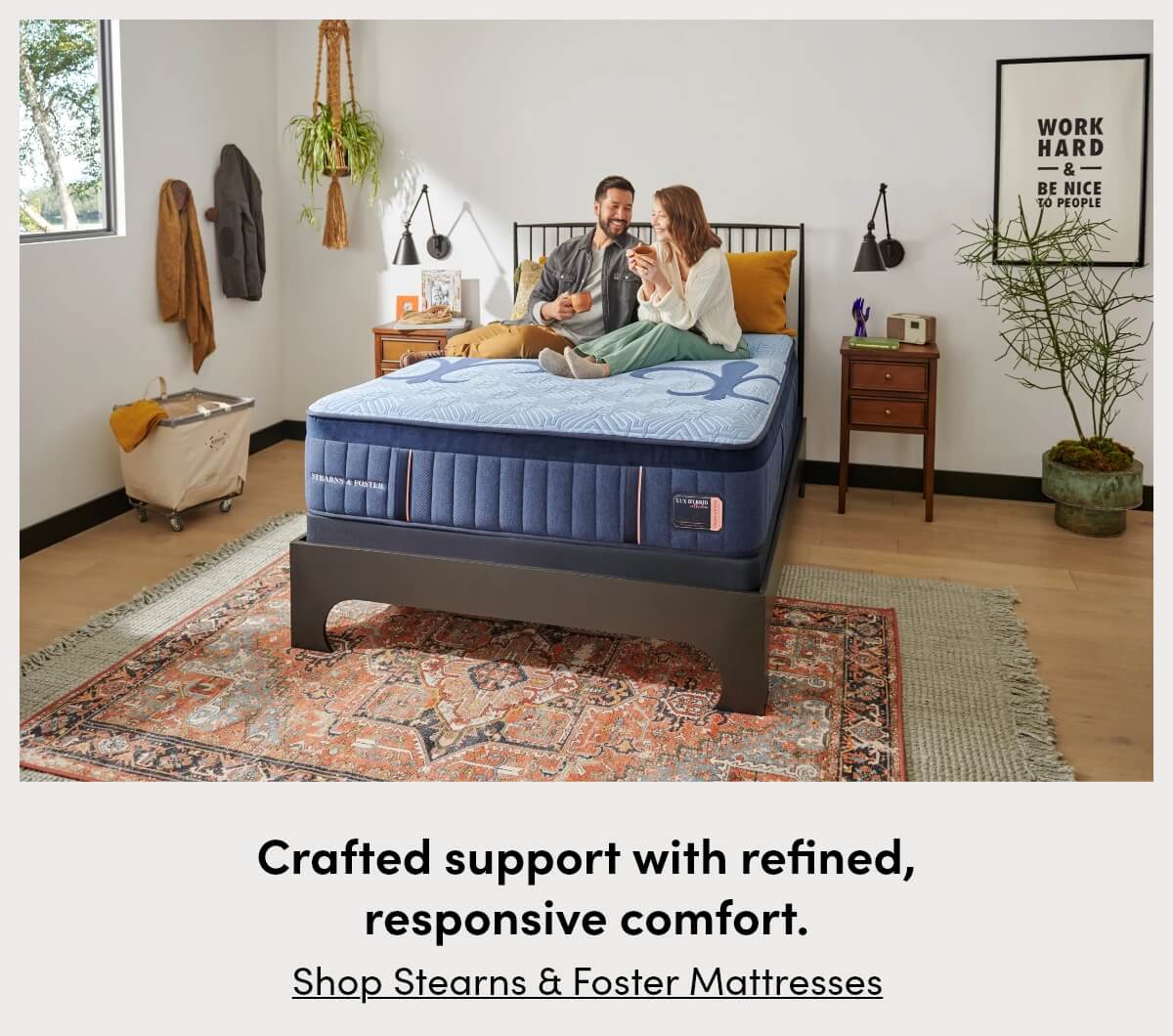 Crafted support with refined, responsive comfort. [Shop Stearns & Foster Mattresses]