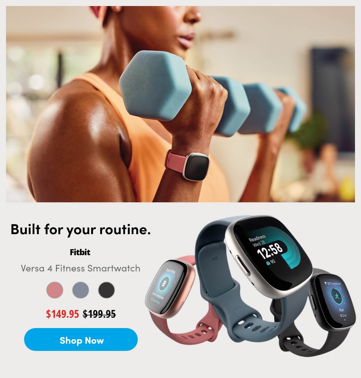 Fitbit Versa 4 Fitness Smartwatch - Pink Sand