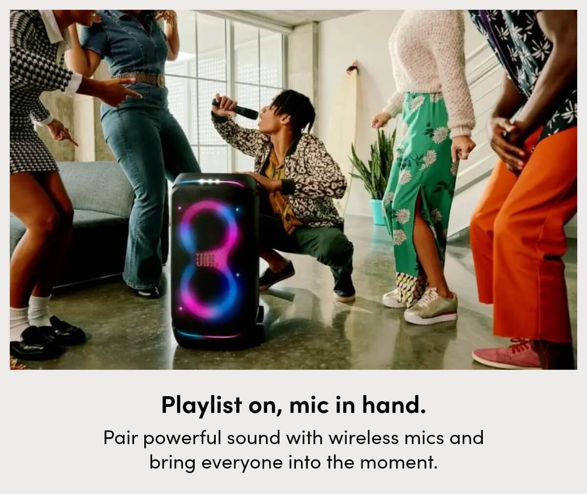 Playlist on, mic in hand.
