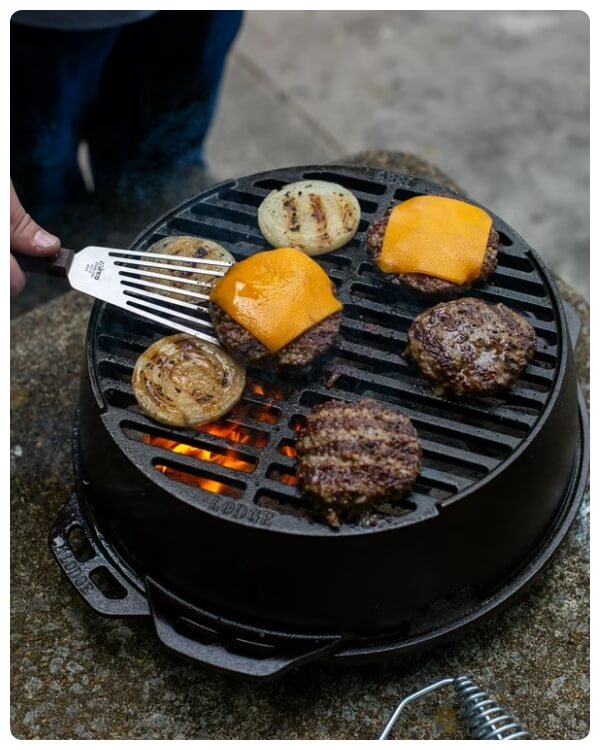 Lodge 12 inch Cast Iron Portable Round Kickoff Grill