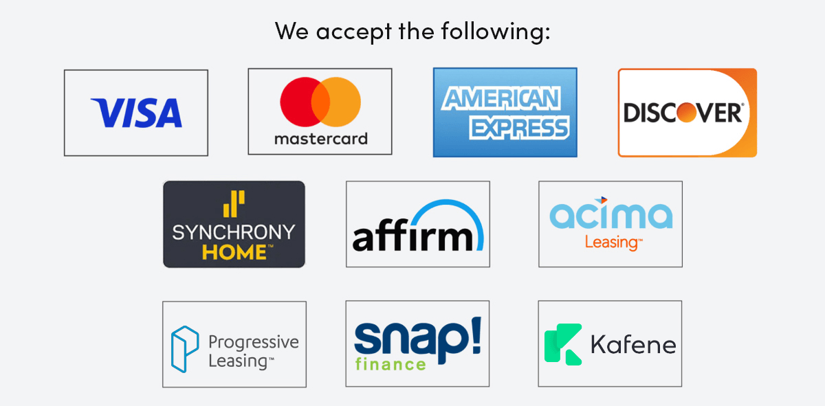 Up To 24  Months Special Financing - At Electronic Express, we make it easy to get everything you need - from premium appliances and TVs to gaming systems and more. - LEARN MORE. - We Also Accept: Synchrony Home, Affirm, Acima Leasing, Snap! Finance, Visa, MasterCard, American Express, Discover Network