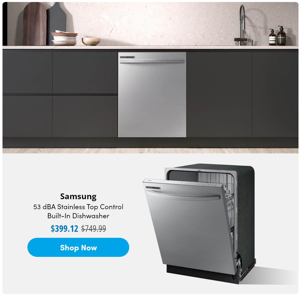 53 dBA Stainless Top Control Built-In Dishwasher